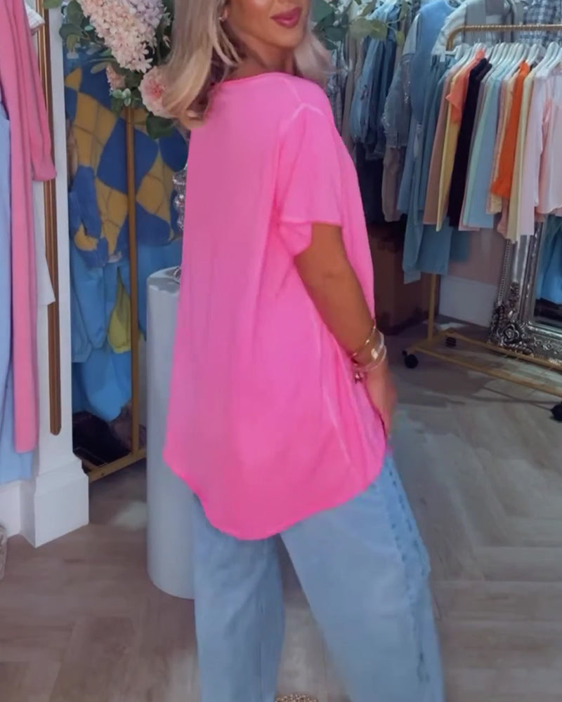 Koszulka Koronka Połączony Krótki Rękaw