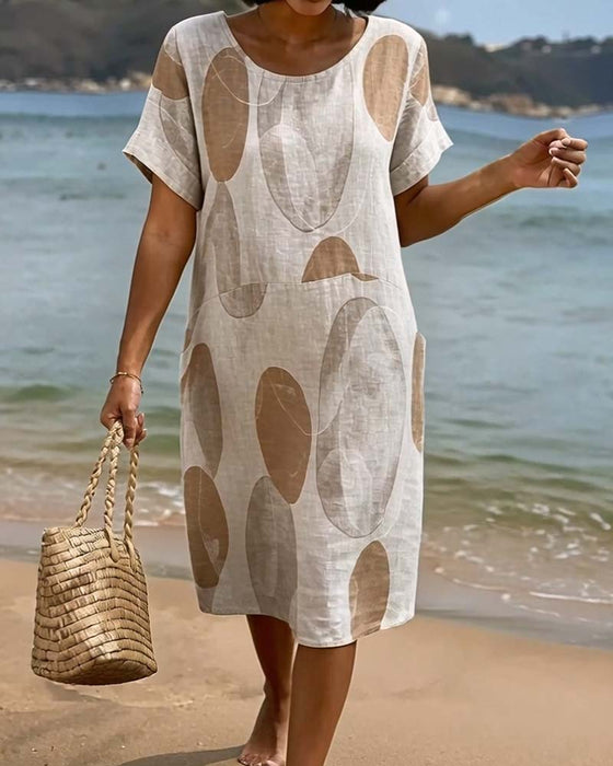 Sukienka Polka Dot Luźny Prosty