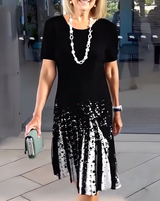 Suknia Temperamentowa Dojazdowa Print