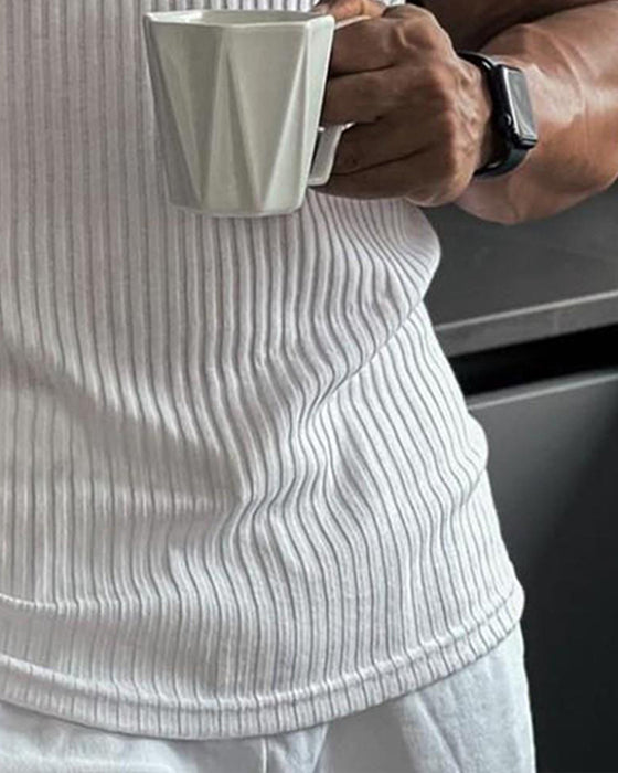 Męski Top Na Ramiączkach Jednokolorowy Sport Casual