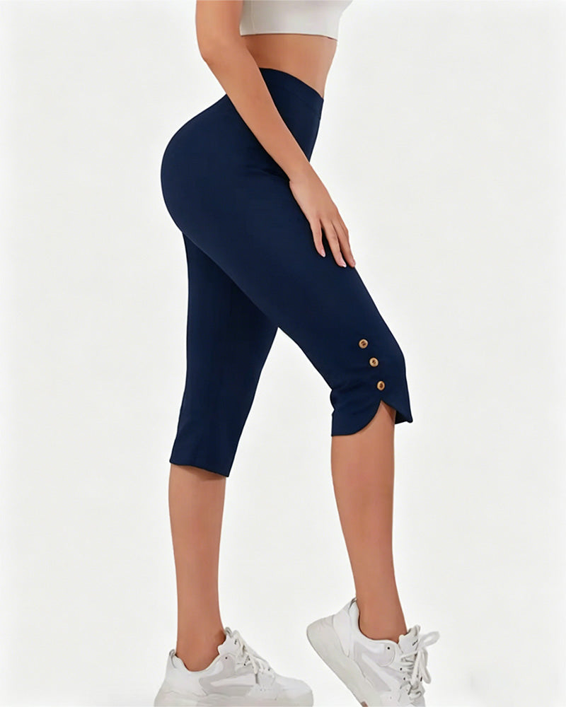 Legginsy Jednokolorowe Slim-Fit Skrócone