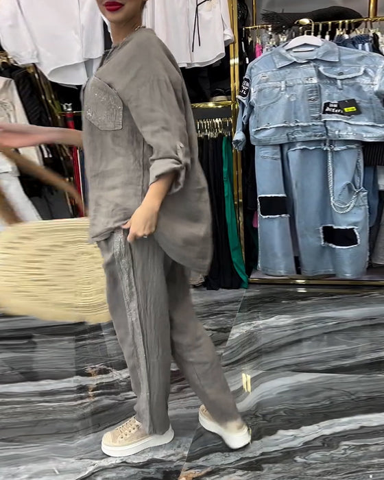 Garnitur Stójka Kieszeń Casual