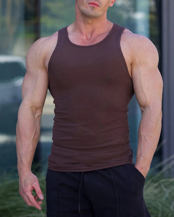 Męska jednokolorowa koszulka bez rękawów