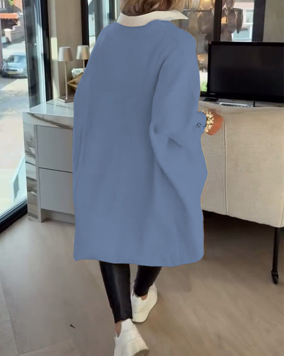 Sweter Z Cechami Dekoltu W Formie V, Przycisków I Asymetrycznej Budowy