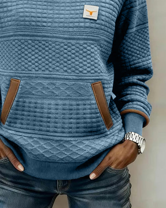 Bluza Z Okrągłym Dekoltem I Color Blocking