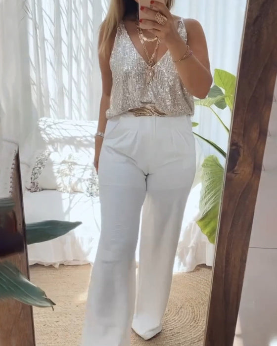 Casualowe koszulki na ramiączkach, dwustronne przód-tył