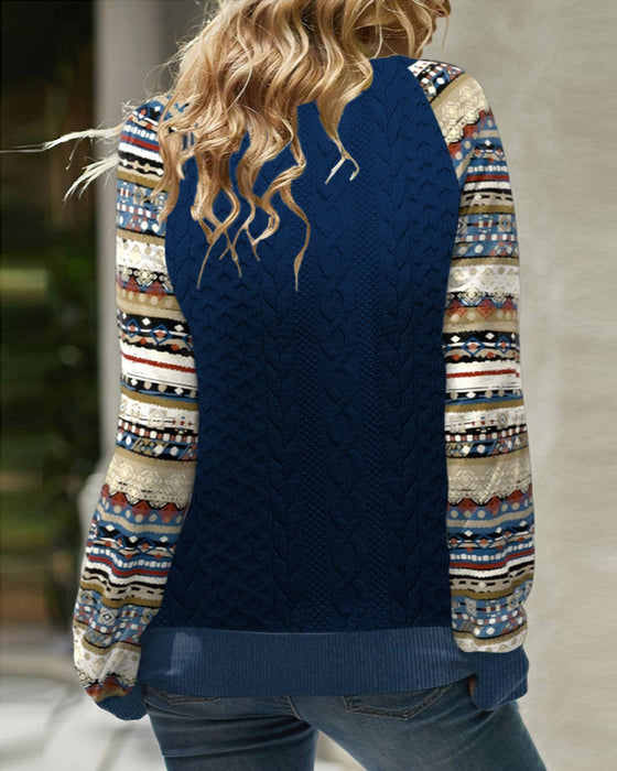 Swobodna bluza z blokiem kolorów