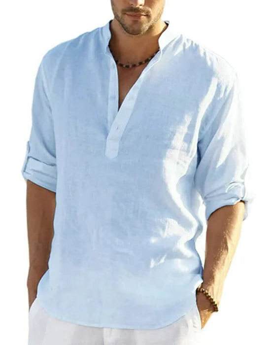 Koszula męska z bawełny i lnu