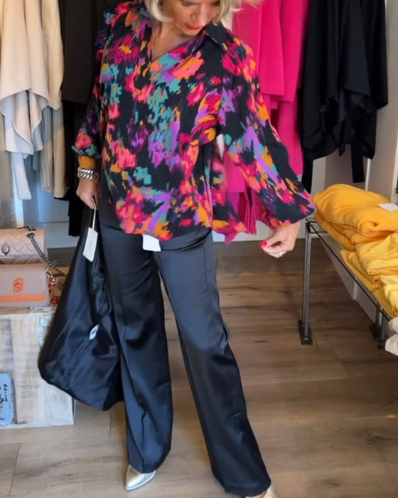 Elegancka bluzka z długim rękawem z personalizowanym nadrukiem