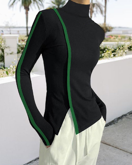 Pulower z golfem i patchworkiem