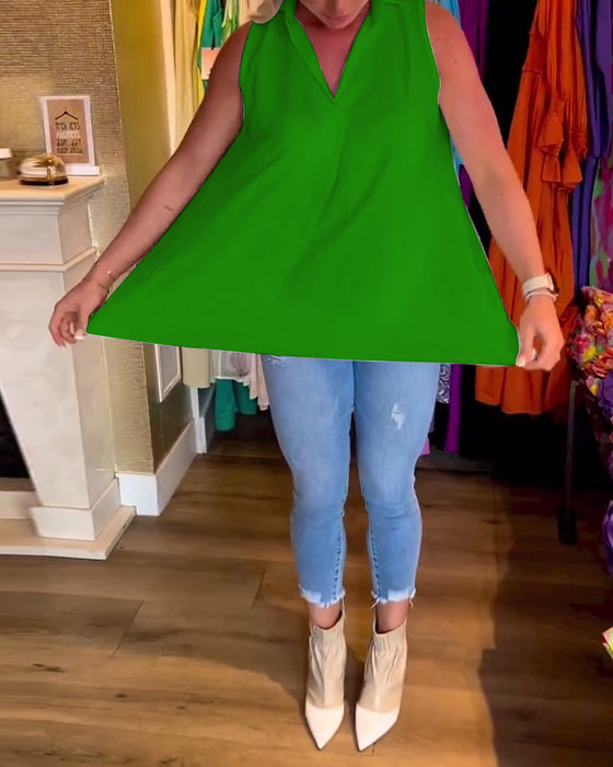 Bluzka bez rękawów z falbankami