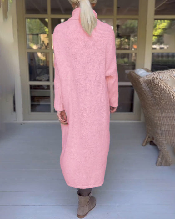 Długi kardigan z zabudowanym dekoltem