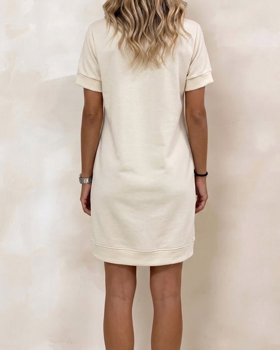 Sukienka Moda Dekolt V Krótki Rękaw