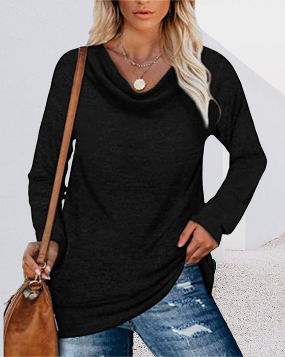 Sweterek z długimi rękawami w jednolitym kolorze