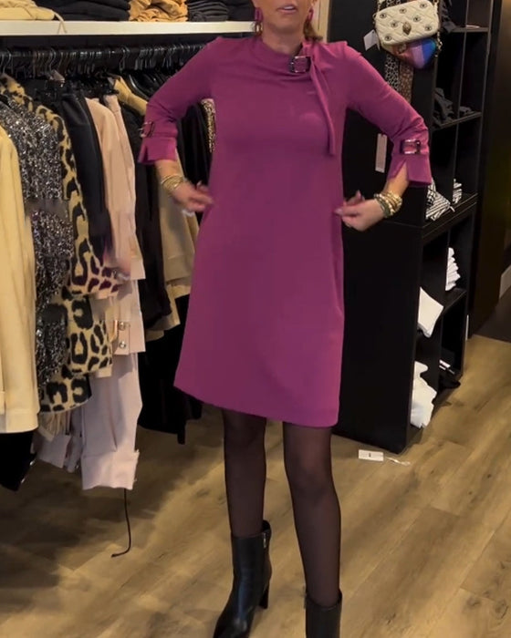 Elegancka sukienka z okrągłym dekoltem