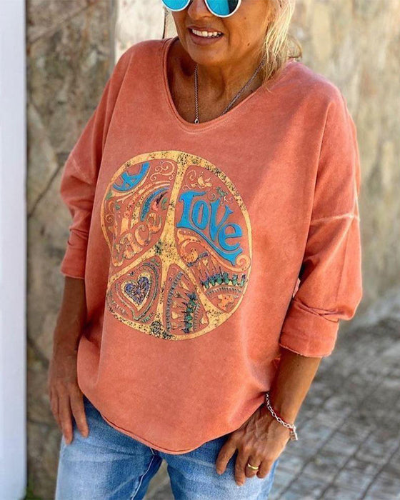 Pomarańczowy top z nadrukiem