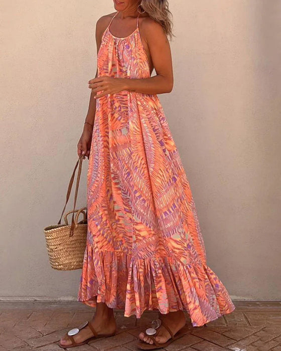 Luźna sukienka z nadrukiem