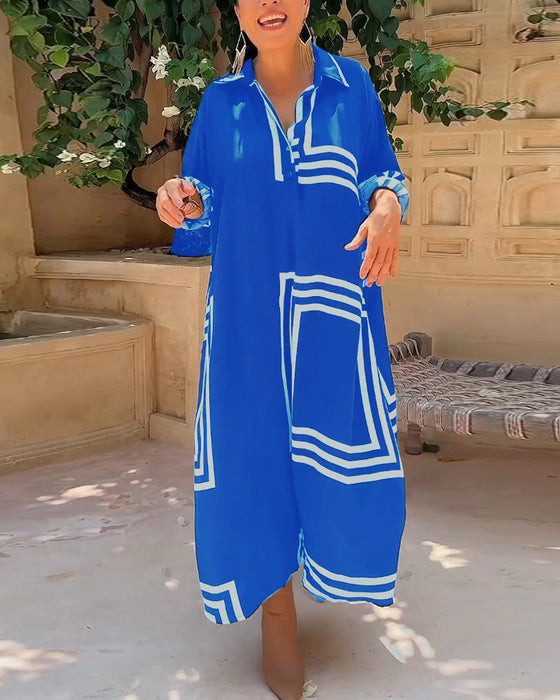 Prostokątna sukienka z nadrukiem