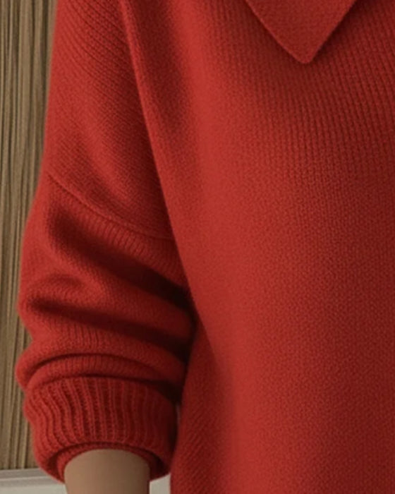 Długorękawowy Pullover Z Zapięciem Na Guziki Przy Klapach