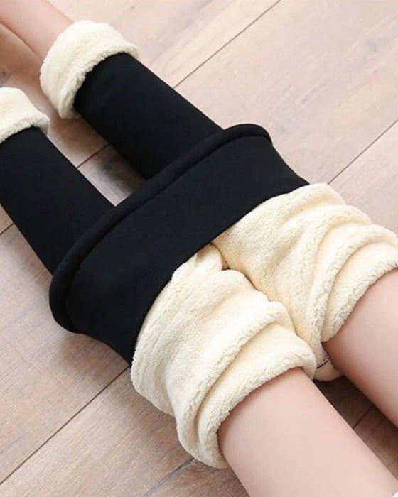 Zimowe legginsy z owczej skóry