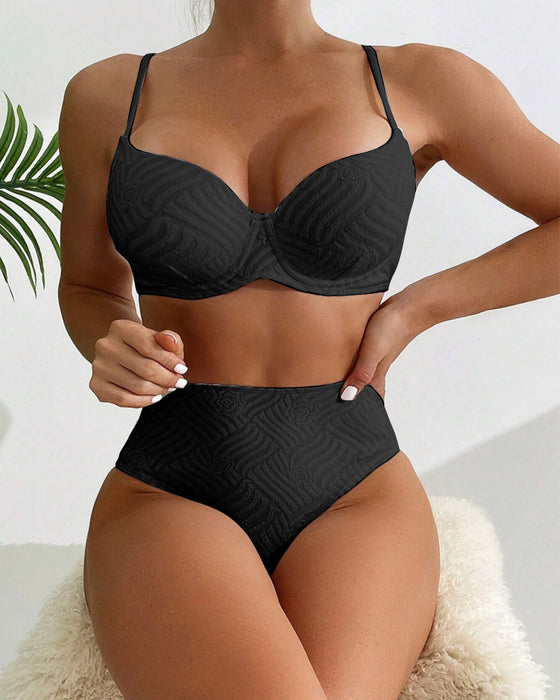 Bikini Seksowne Jednolity Kolor Push-Up
