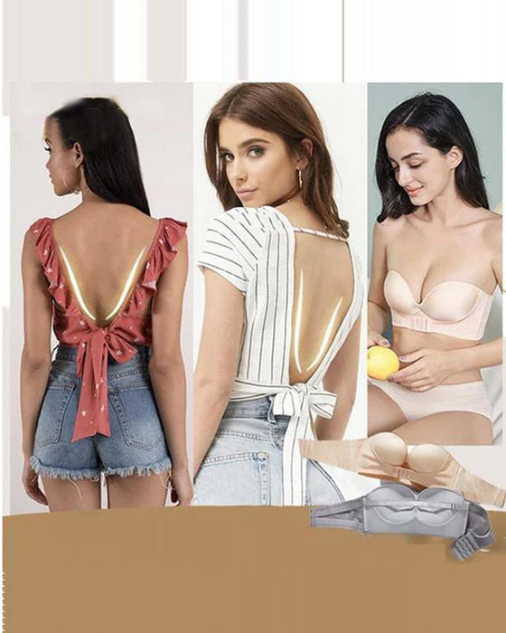 Biustonosz bez ramiączek z zapięciem z przodu