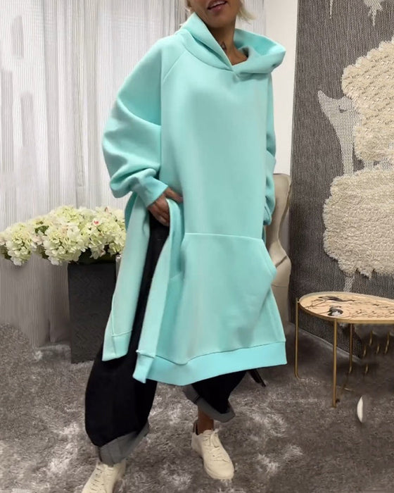 Luźne bluzy z rozcięciem i długim rękawem