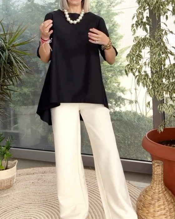 Bluzka w jednolitym kolorze