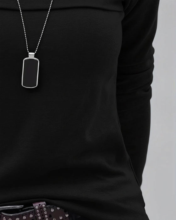 Top Slim Fit Plisowany Długi Rękaw