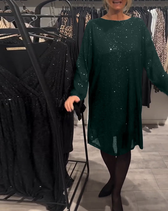 Sukienka Elegancka Z Odkrytymi Plecami I Cekinami