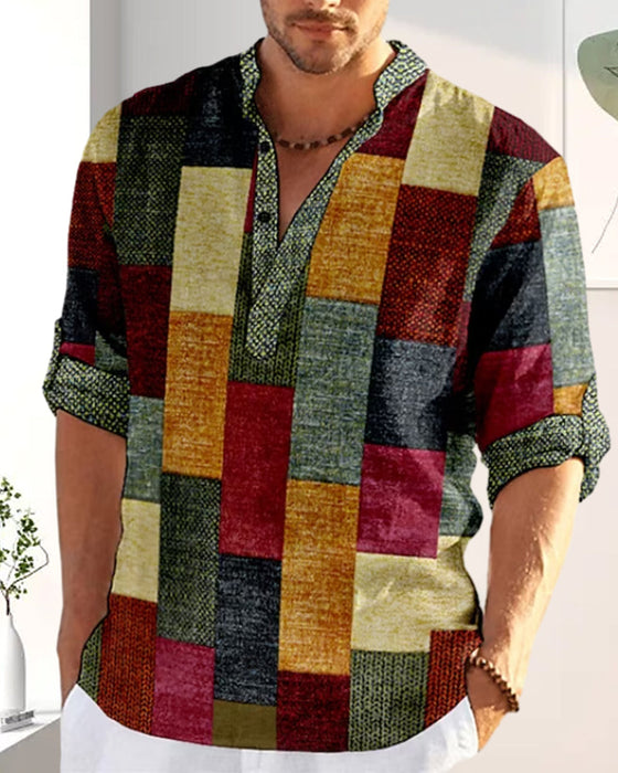 Koszula z krótkim rękawem w bloki kolorów