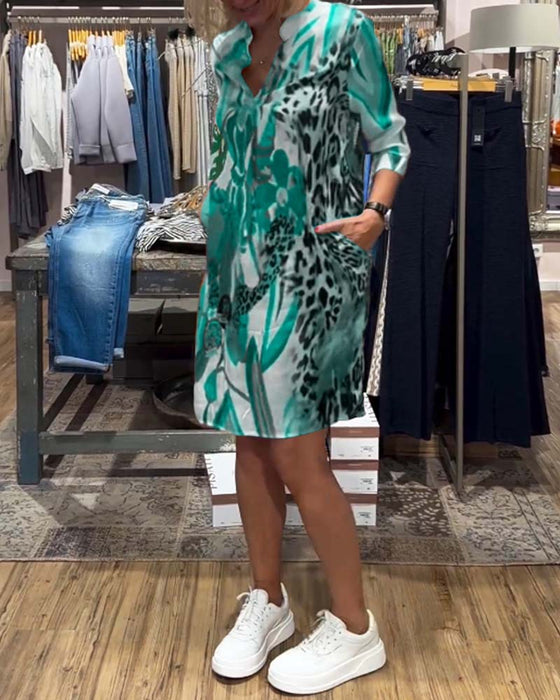 Damska, codzienna, kolorowa sukienka