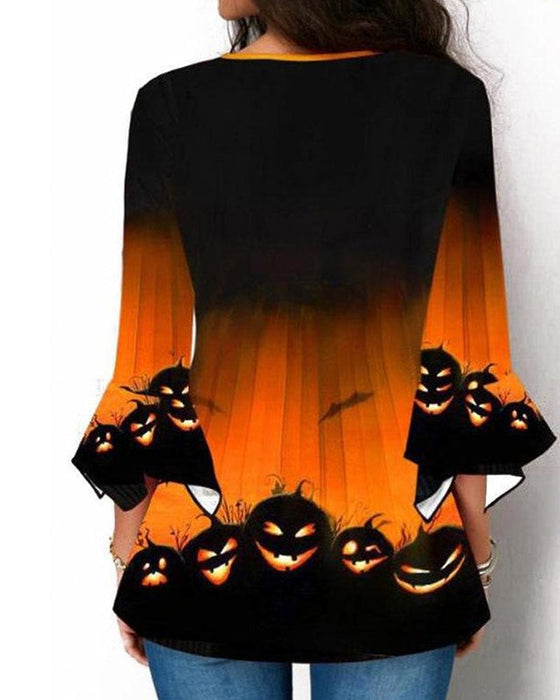 Bluzka z nieregularnym nadrukiem na Halloween