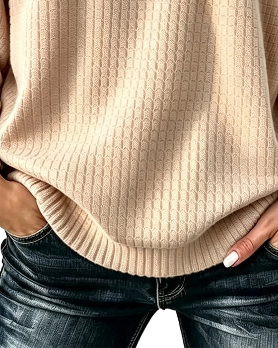 Sweatshirt Okrągły Dekolt Guzik Jednolity