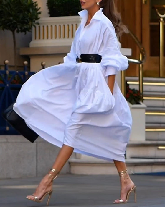 Sukienka w jednolitym kolorze luźna i w pełni swobodna