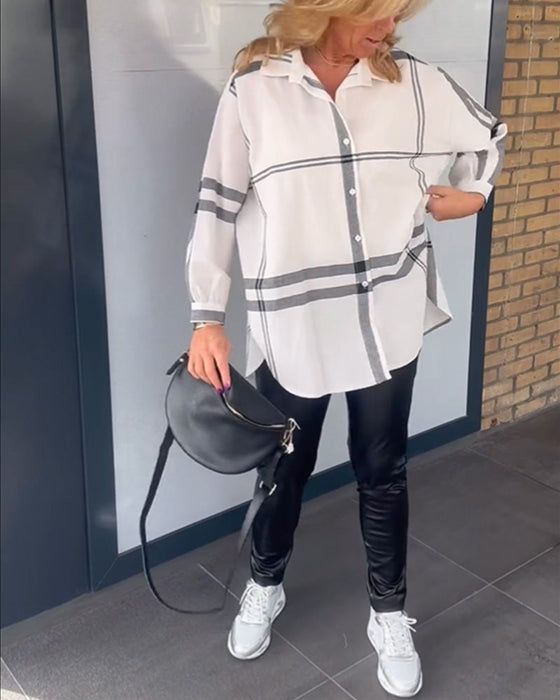 Koszula w kratę z guzikami