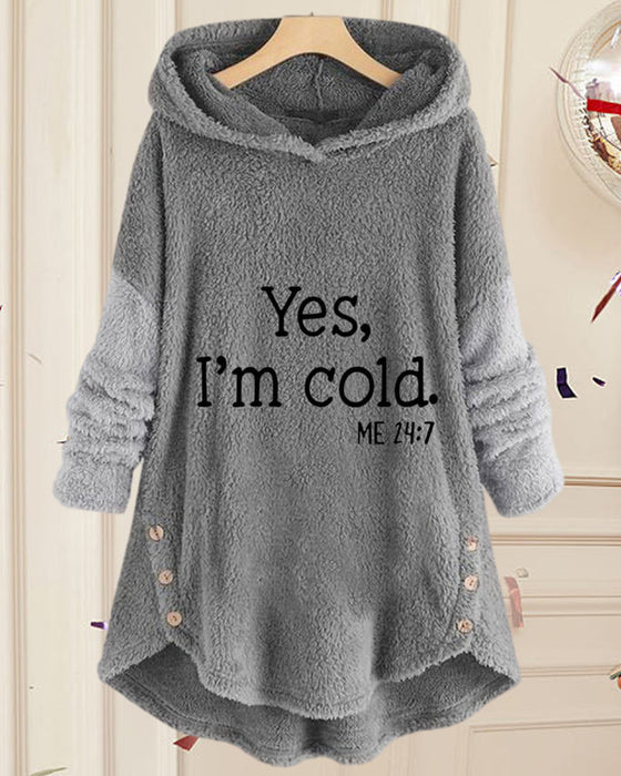 Bluza z kapturem z długim rękawem i nadrukiem