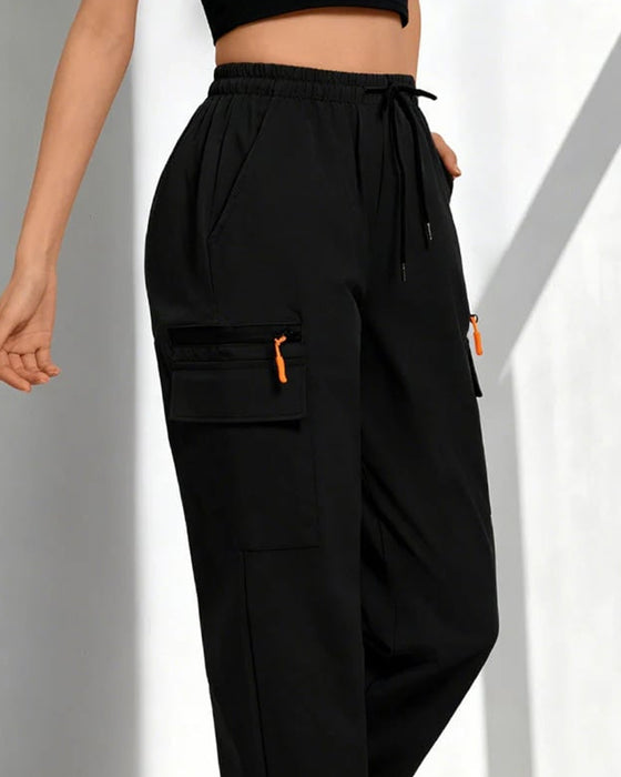 Pants Sznurek Luźny Casual Cargo