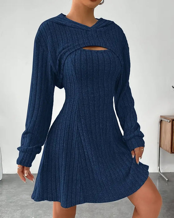 Zestaw Bluza Z Kapturem Top Sukienka Dwa Części
