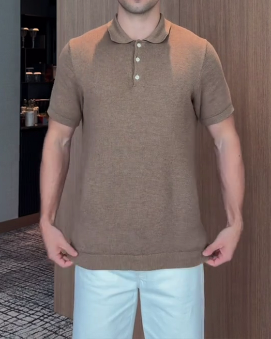 Męski T-Shirt O Luźnym Kroju Z Casualowym Kołnierzykiem Polo