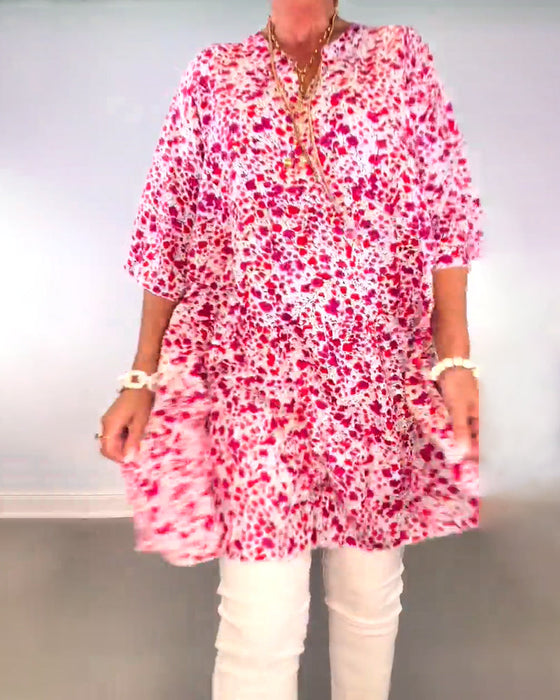 Sukienka o luźnym kroju w kwiaty