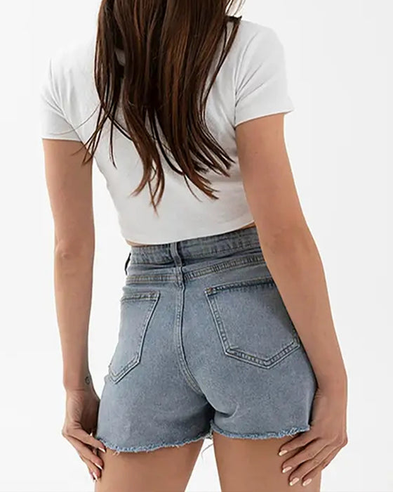 Szorty Krzyż Talia Denim