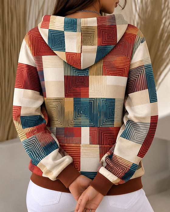 Hoodie Krata Blok Kolorów Ściągacz