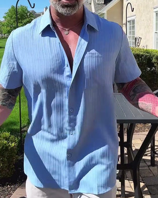 Koszula Jednokolorowa Krótki Rękaw Casual