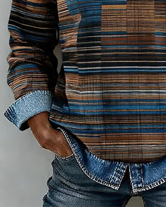 Top Denim Patchwork Pasek Vintage