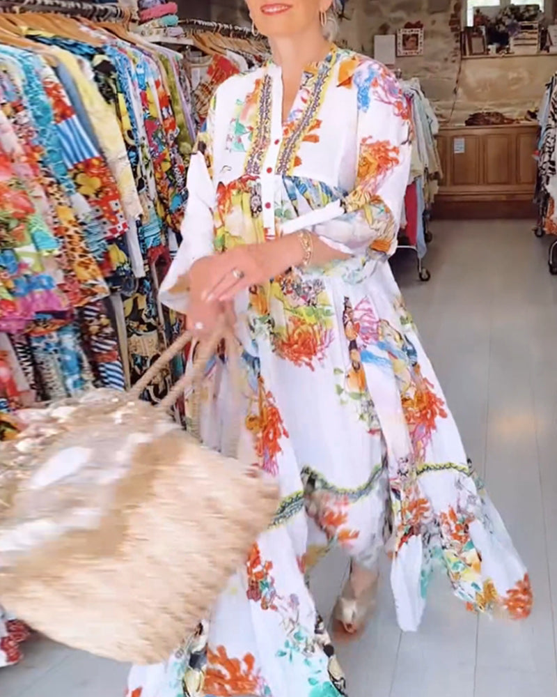 Sukienka boho z guzikami