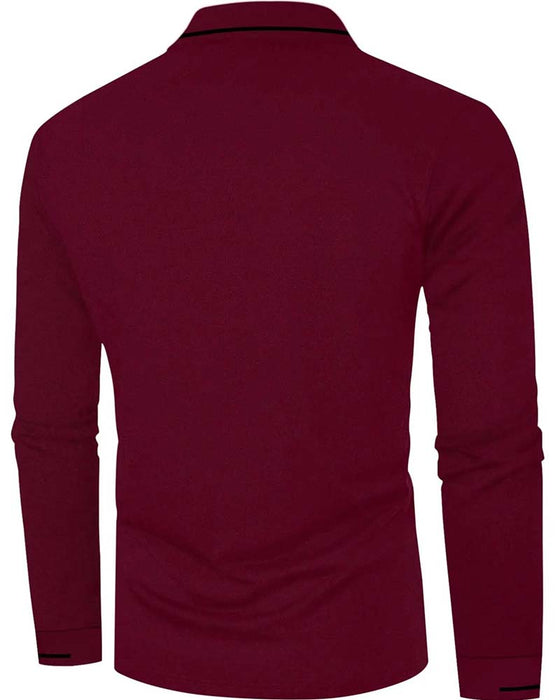 T-Shirt Dekolt W Żebrowana Jednolity Kolor Męski
