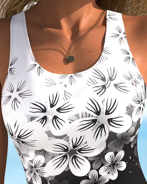 One-Piece Moda Kwiatowy Nadruk