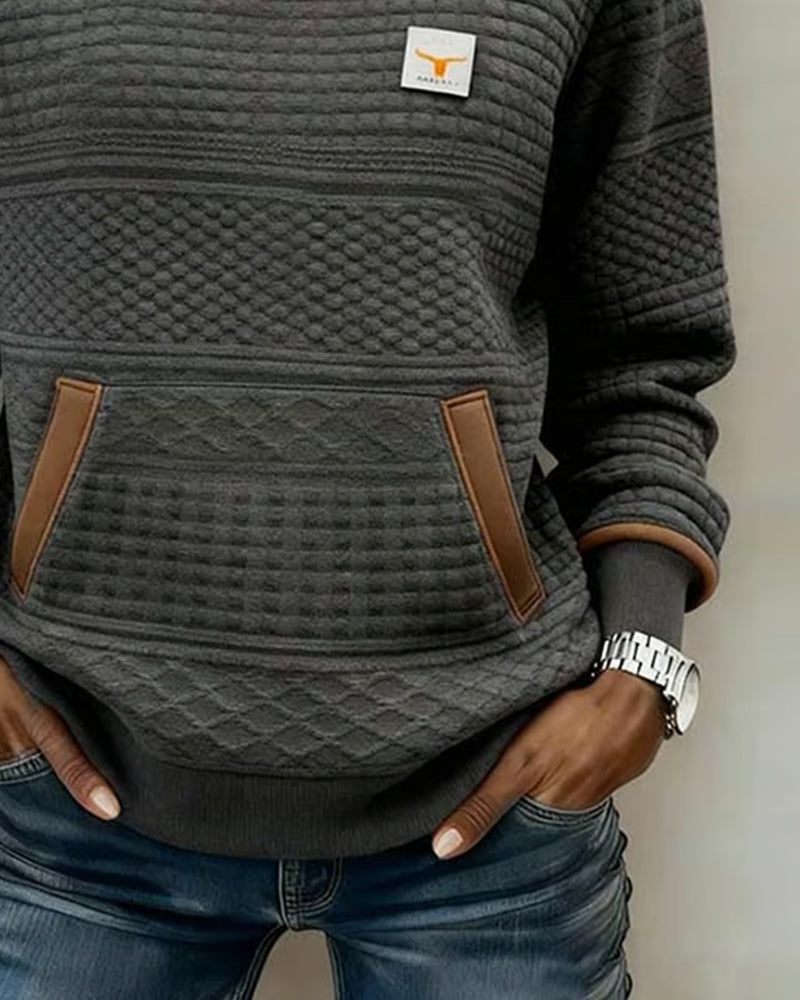 Bluza Z Okrągłym Dekoltem I Color Blocking