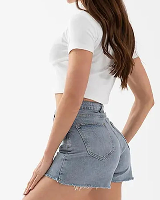 Szorty Krzyż Talia Denim